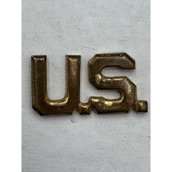 Vintage Gold Colored US Collar Insignia Military Lapel Pin - Picture 1 of 4